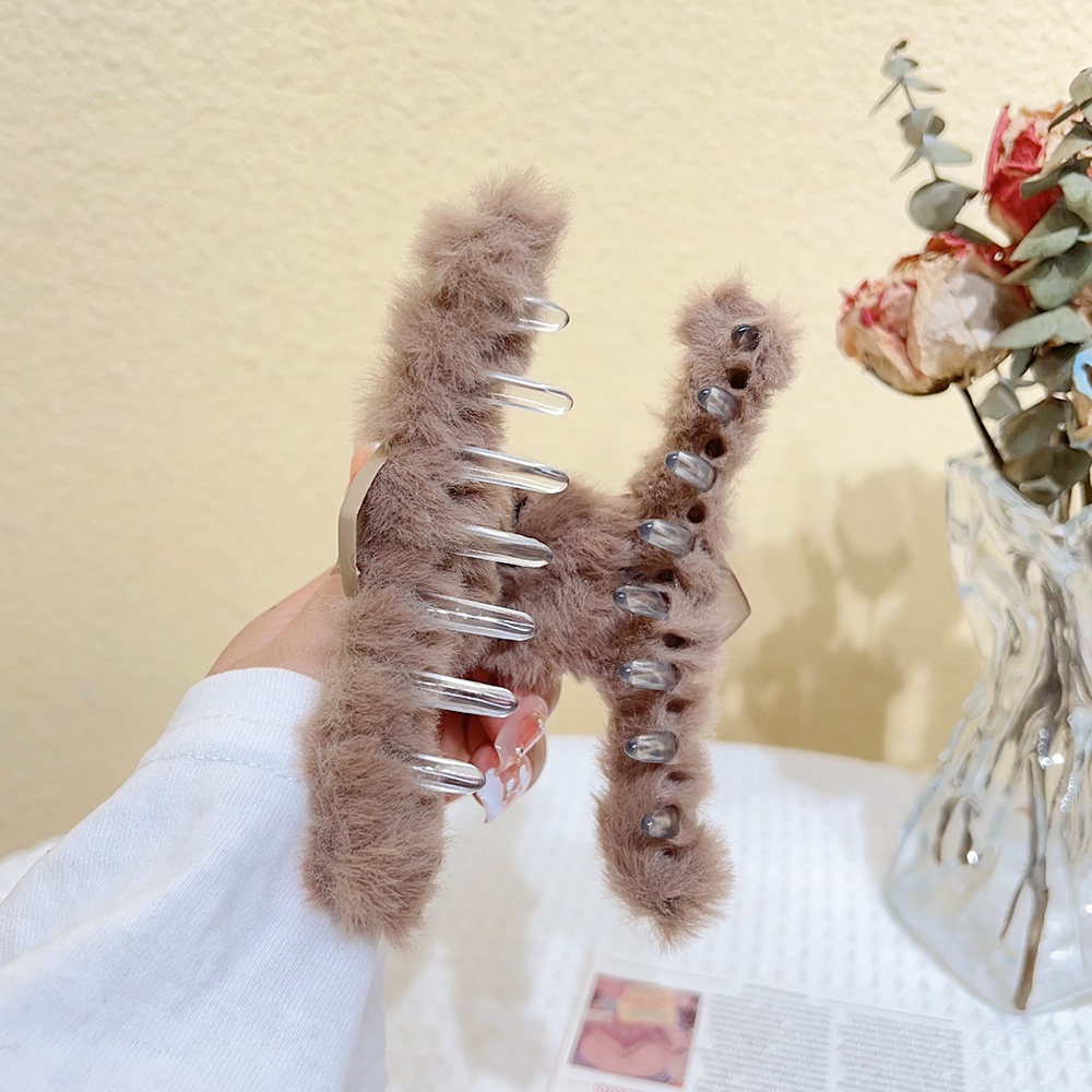 Thời Trang Kẹp Tóc Lông Nhung Hình Cá Mập Đơn Giản Cho Nữ