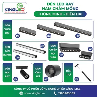 [KING LED - CHÍNH HÃNG] ĐÈN LED RAY NAM CHÂM SIÊU MỎNG CHIẾU RỌI 12W (CRX)