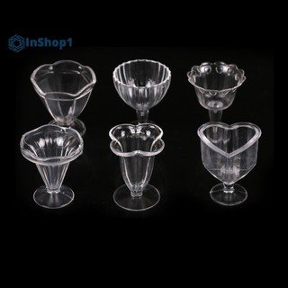 Set 6 ly mini đồ chơi nhà búp bê hình ly kem sundae