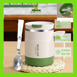 Bình/ Cốc giữ nhiệt kèm thìa gập 500ML, tặng kèm thìa gấp gọn- Mocsanshop.thegioicocxinh