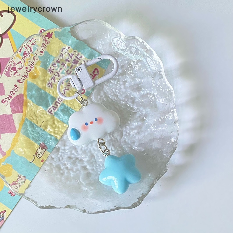 Móc Khóa Xe Hơi / Túi Xách Hình Đám Mây / Ngôi Sao Màu Xanh Dương Dễ Thương Cho Nữ