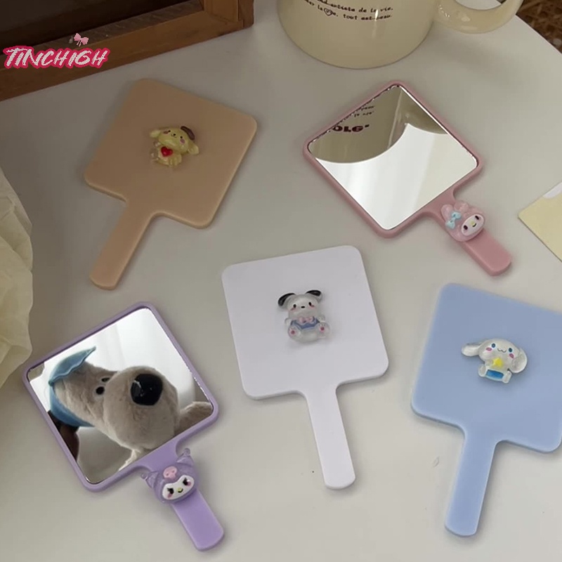 Gương Trang Điểm Cầm Tay Hình Vuông Nhỏ Gọn Họa Tiết Hoạt Hình Dễ Thương Dành Cho Nữ