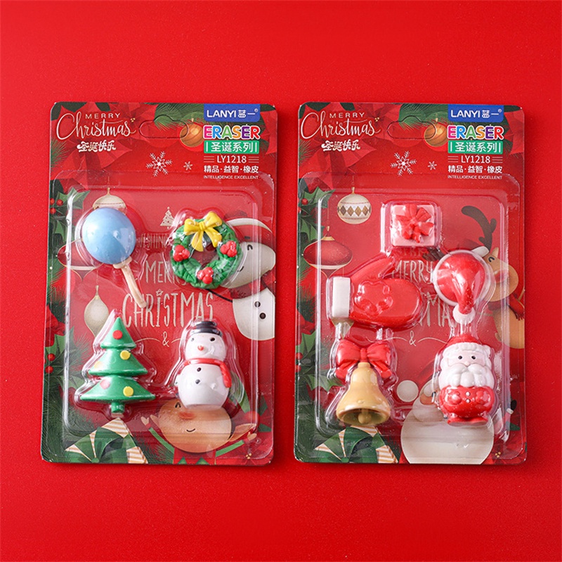 Santa Claus Cao Su Tẩy Sửa Đổi Phong Cách Hoạt Hình Văn Hóa Sinh Viên Học Tập Văn Phòng Phẩm Cao Su Đàn Hồi Bền Cọ Xát | Cici01