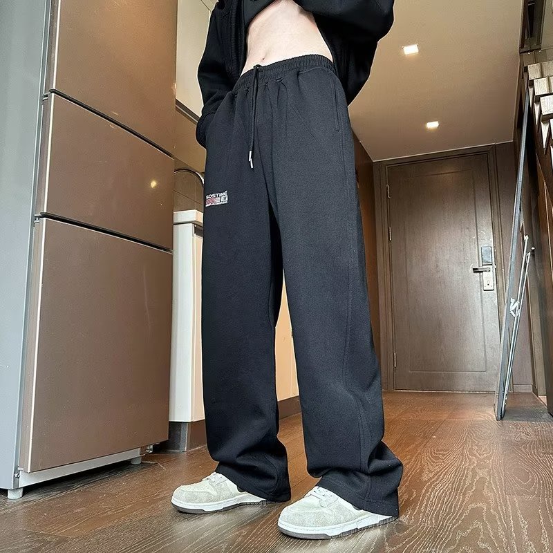 Quần Dài Thể Thao Màu Trơn Dáng Suông Đơn Giản Thời Trang Hàn Quốc Cho Nam