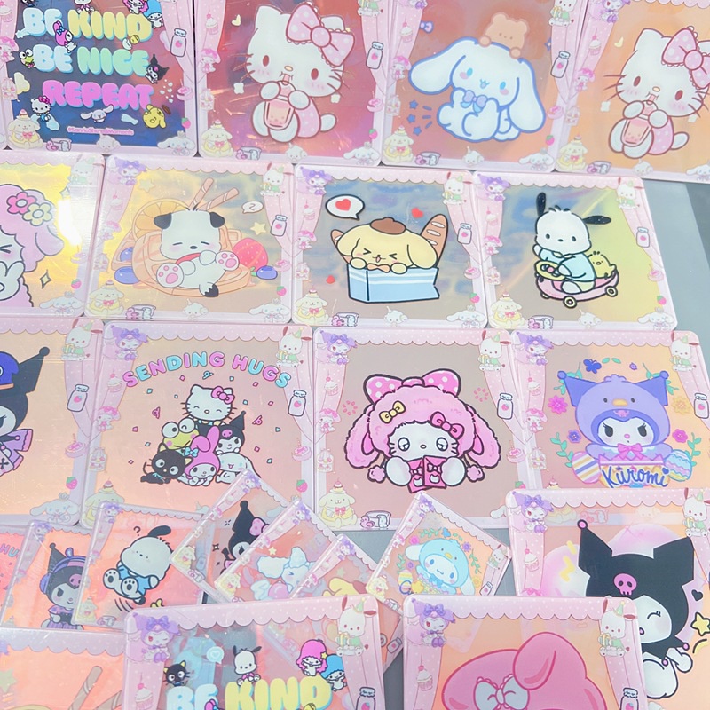 Hoạt Hình Hộp acrylic Trong Suốt Hình Vuông In Hình sanrio kuromi pacha pacha Màu laser Cho Nữ