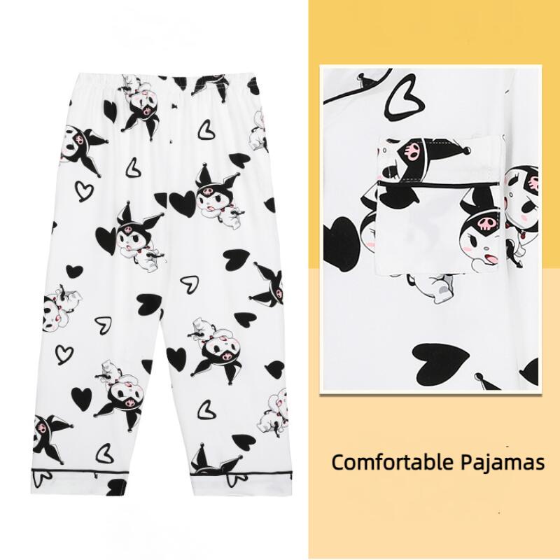 Lotso Bộ Đồ Ngủ Pijama Tay Dài In Họa Tiết kuromi Dễ Thương Thời Trang Mùa Thu Cho Bé Gái