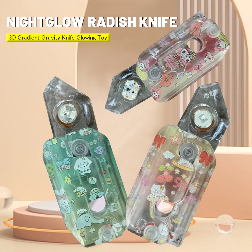 3d Gravity Carrot Ánh sáng mát mẻ Phim hoạt hình Dễ thương 3d Dao cà rốt phát sáng Chuyển động dao trọng lực Đồ chơi phát sáng