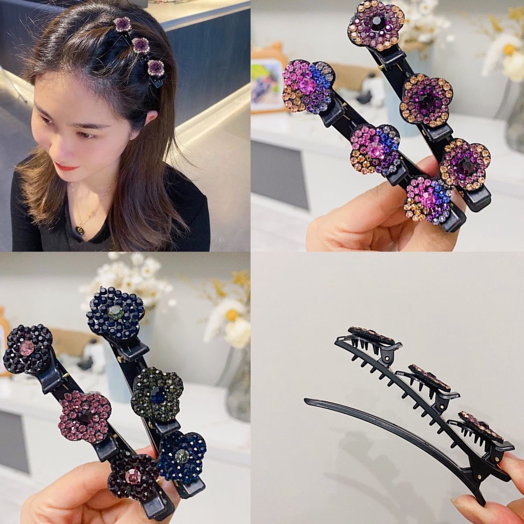 Kẹp Tóc Hoa Đính Đá Pha Lê Lấp Lánh Thời Trang Cho Nữ