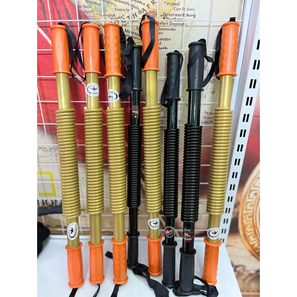 Gậy lò xo tập cơ tay 100kg Sơn Vàng , Đồ Long Đao, Dụng cụ bẻ tập cơ tay ngực tập