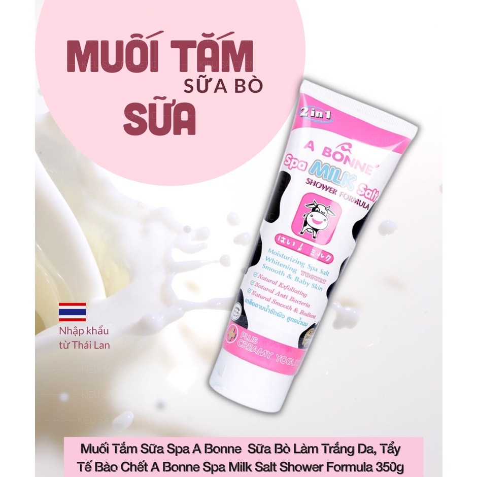 Tuýp muối tắm sữa bò spa A Bonne làm trắng da