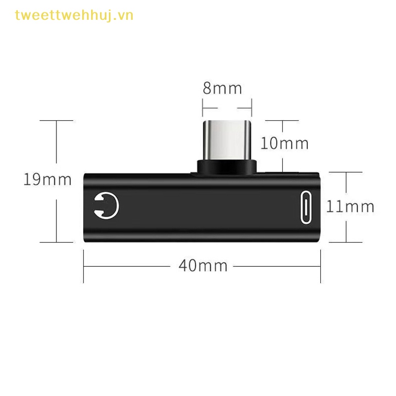 Tweehuj Dây Cáp Chuyển Đổi Cổng type c Sang jack Tai Nghe 3.5mm 2 Trong 1 Cho samsung xiaomi huawei tablet type c