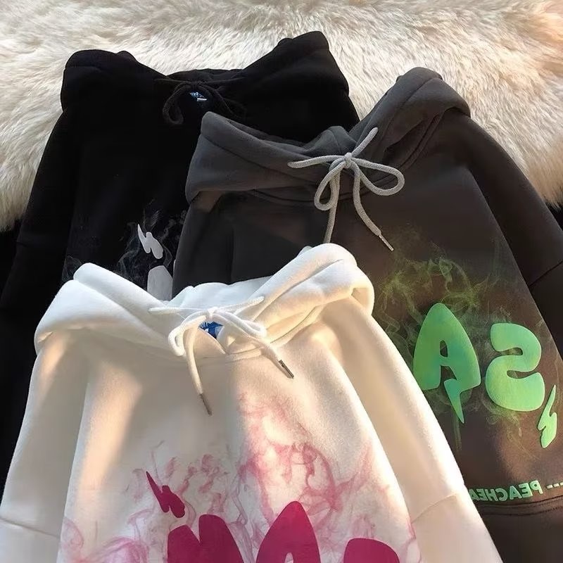 Áo hoodie Lông Xù Tay Dài Dáng Rộng Thời Trang Thu Đông Hàn Quốc Mới 2023