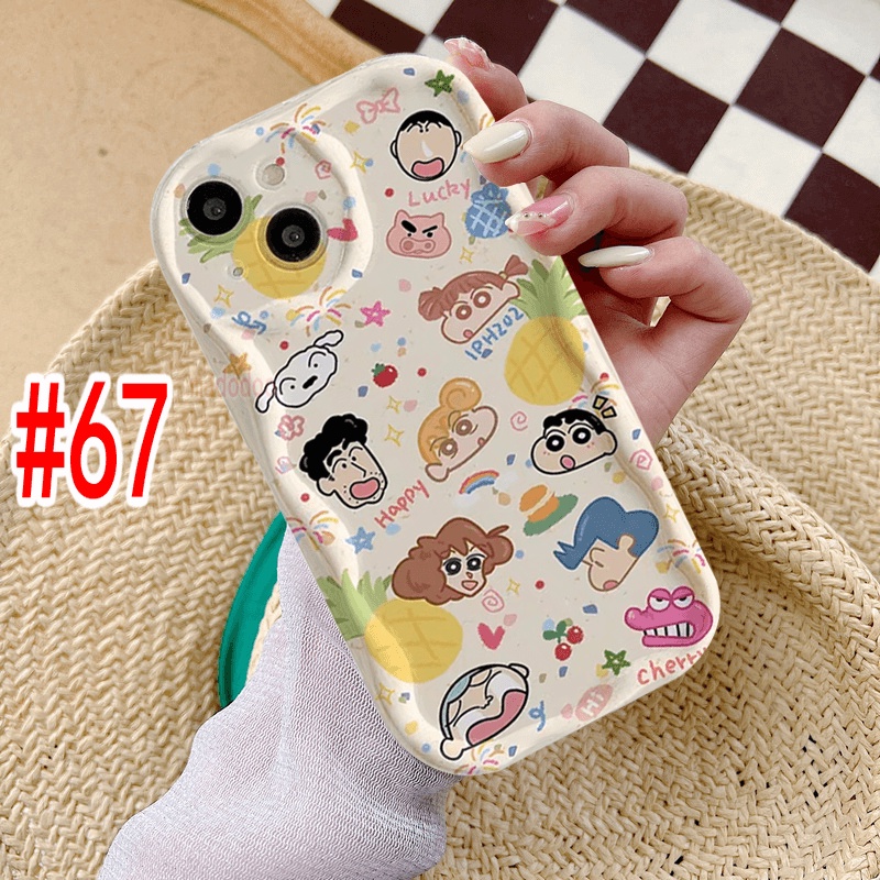 Ốp lưng Cartoon Redmi Note 13 Pro+ 12S 4G 12 Pro Plus 5G 13C 12C A1 A2 11S 11 10C 10 9T 9C 9A POCO X5 Cute Crayon Shin-chan Sakurada Nene Candy Wavy Cream Edge Fine hole Airbag Shockproof Soft Phone Case Full Back Cover NY 66