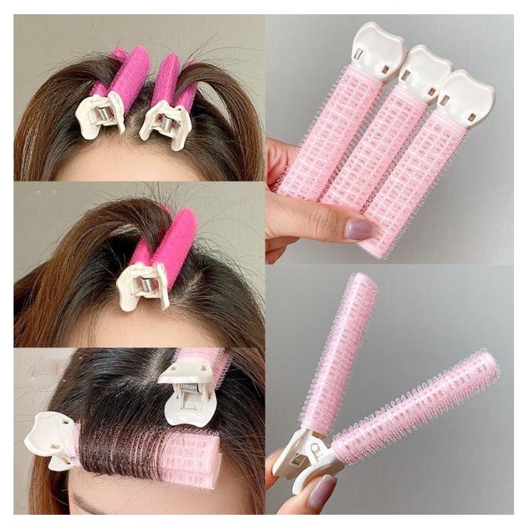 Kẹp phồng chân tóc mái iLita - Lô uốn tự dính mái bay nữ đẹp phong cách Hàn Quốc cuốn tóc đủ size to nhỏ (Combo 2)