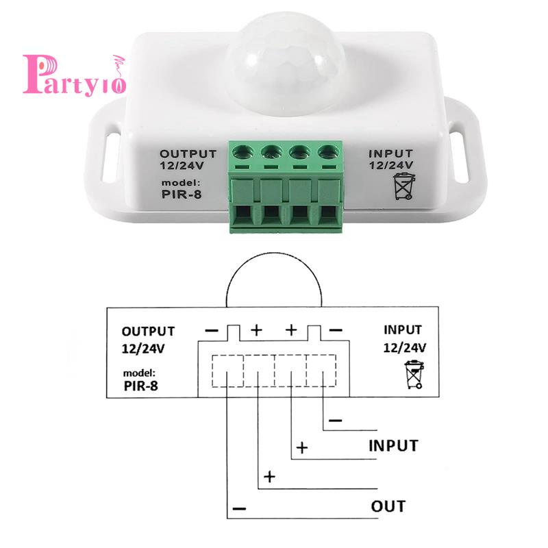 Công Tắc Đèn led Cảm Biến Chuyển Động dc 12v / 24v 8a 12v