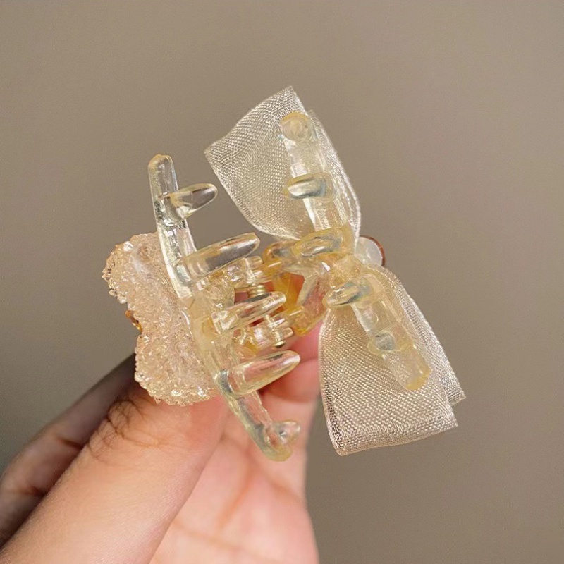 Kẹp Tóc Nơ Lưới Đính Đá vintage Cho Nữ Giá Đỡ