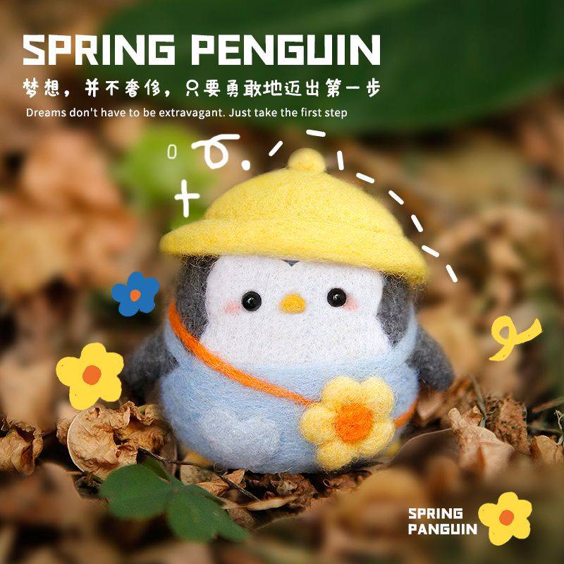 Thú Nhồi Bông Hình Chim Cánh Cụt Bằng Len Làm Thủ Công Sáng Tạo