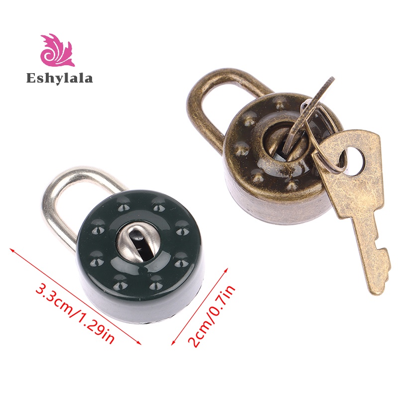 Eshylala 1 Set Ổ Khóa Hành Lý Hình Tròn mini Kèm Chìa Khóa Tiện Dụng