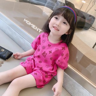 Set áo thun + quần short thời trang 2023 mới cho bé gái