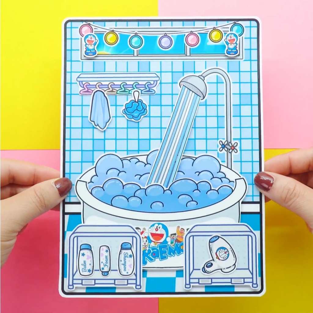 Toca DoreMon Quite Book, đồ chơi bóc tách đồ chơi trí tuệ H25 Zin Càu Vòng