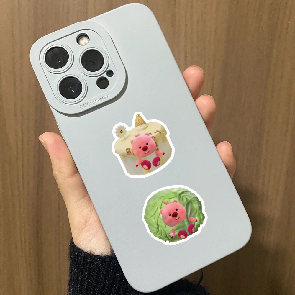 Bộ 70 Miếng Dán Trang Trí Mũ Bảo Hiểm / Bút Chì In Họa Tiết Hoạt Hình food loopy graffiti Dễ Thương Tiện Dụng