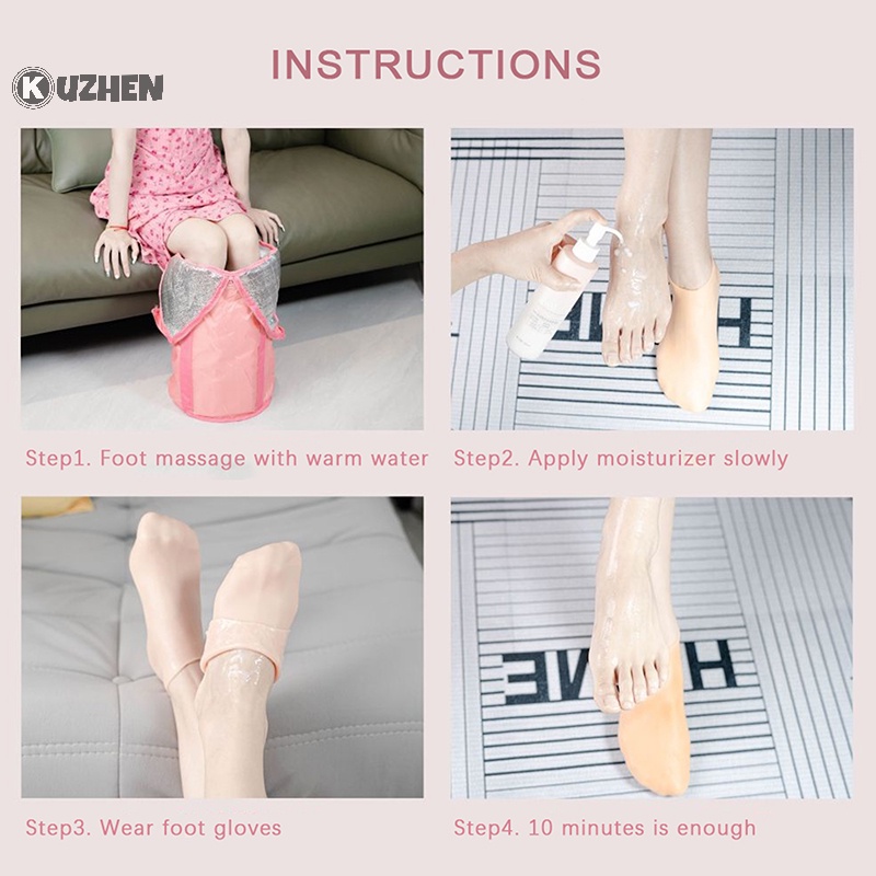 1 Cặp Vớ silicone Tẩy Tế Bào Chết Giảm Đau Và Khô Da kuzhen