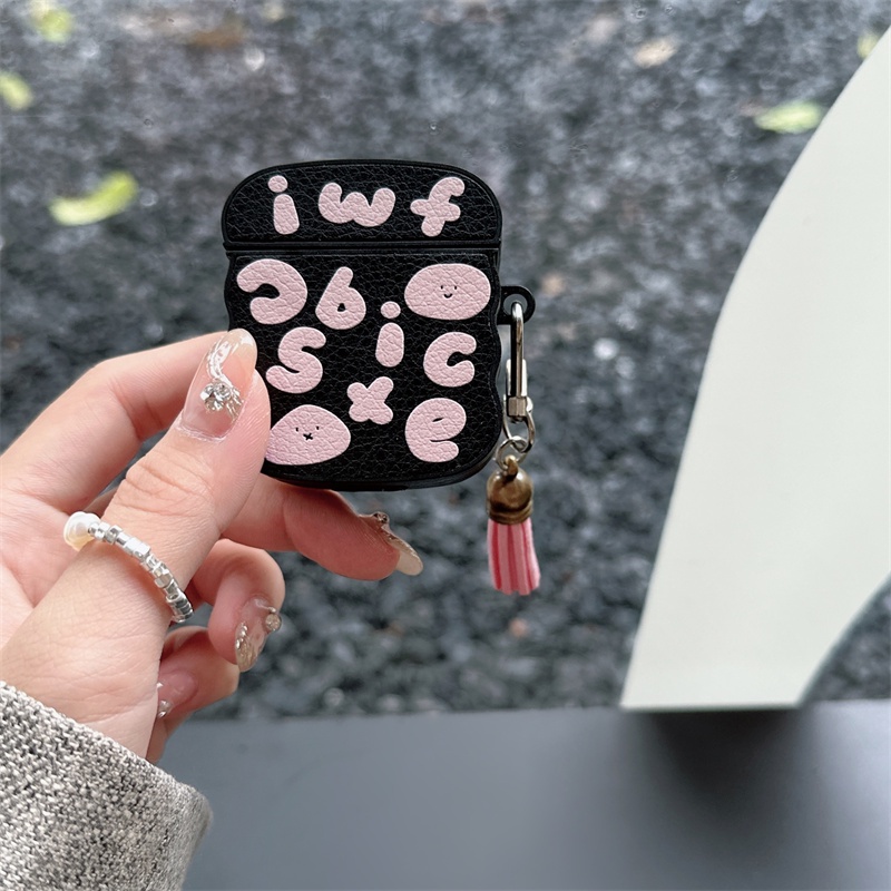 Vỏ Bảo Vệ Hộp Sạc Tai Nghe bluetooth Không Dây airpods1 / 2 3 pro pro2 air pods pro 3 Màu Hồng In Chữ Xinh Xắn Ốp