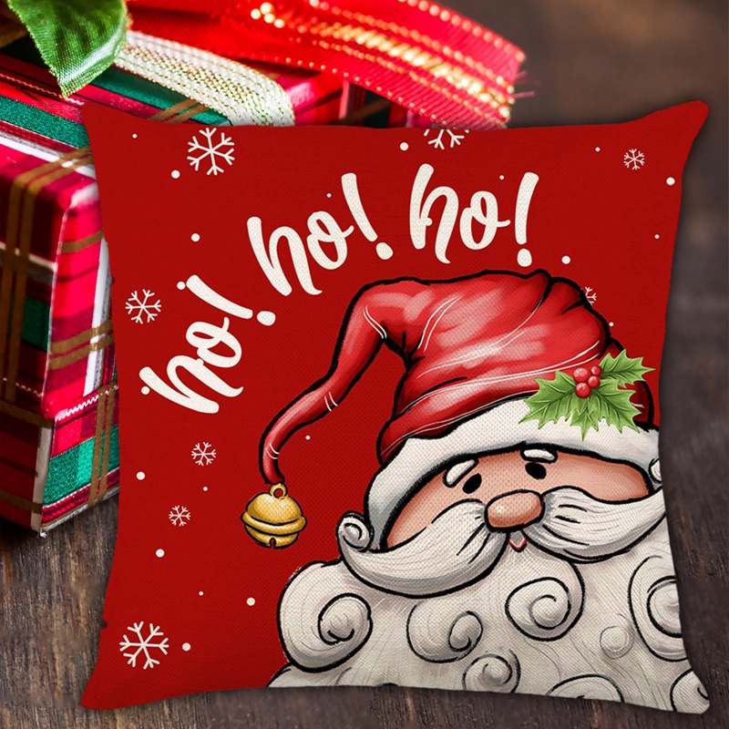 Vỏ Bọc Đệm Ghế sofa Vải Lanh In Hình Ông Già Noel / Tuần Lộc Giáng Sinh Trang Trí Nhà Cửa