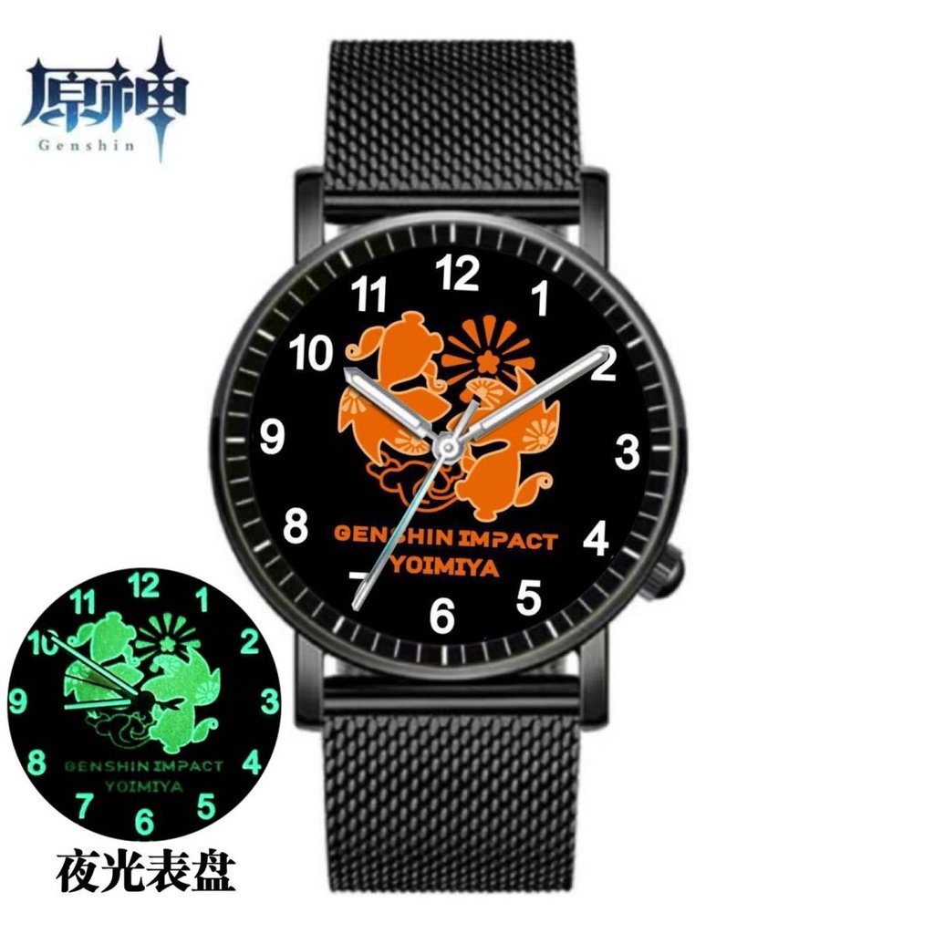 ★Genshin Impact★Raiden shogun & yoimiya Đồng Hồ Đeo Tay Phát Quang Chống Thấm Nước Hai Chiều Thời Trang
