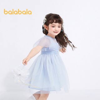 balabala Đầm Công Chúa Phối Lưới Ngọt Ngào Thời Trang Mùa Hè Cho Bé Gái