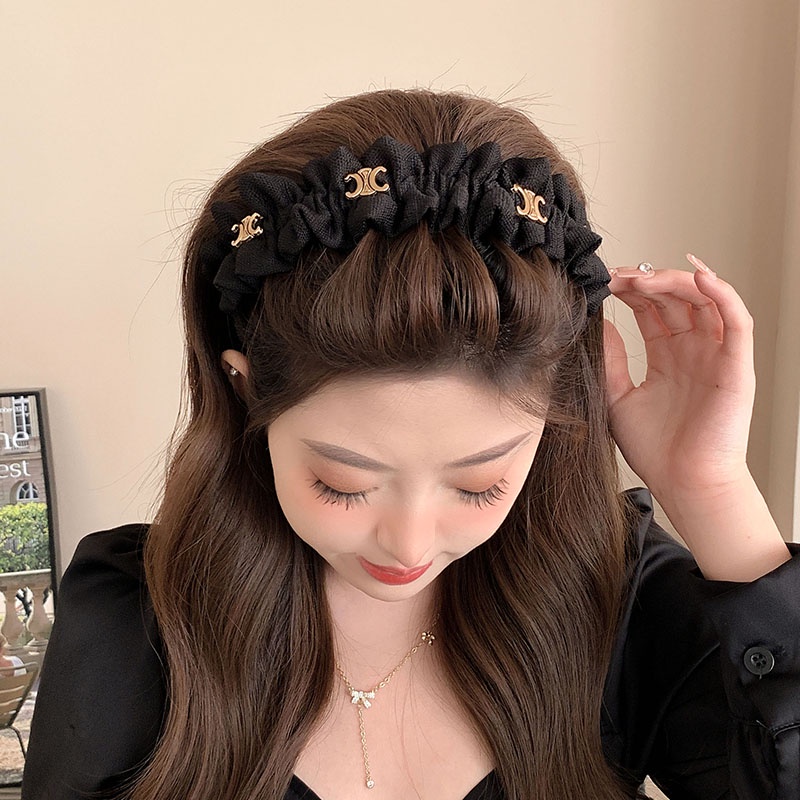 Đen Băng Đô Cài Tóc Phong Cách Hàn Quốc Cao Cấp Cho Nữ