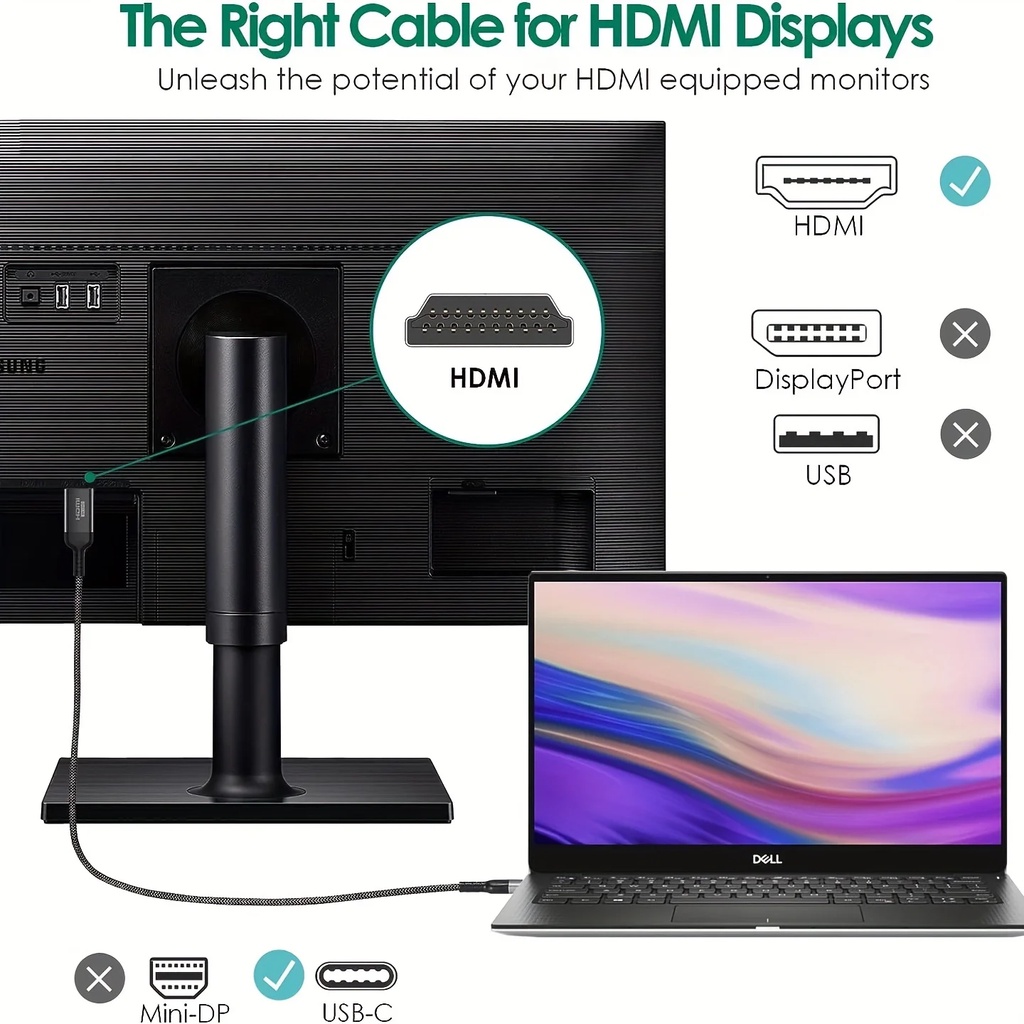 Dây Cáp Chuyển Đổi 1.8m usb c Sang hdmi 2.1 3 4 Sang 8k @ 60hz 4k @ 120hz Cho macbook huawei mate30
