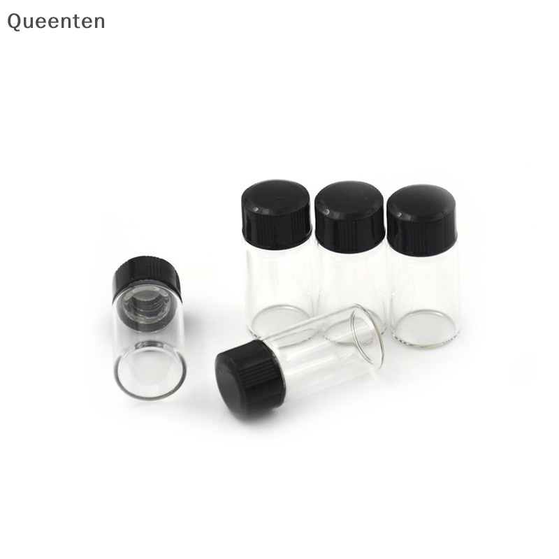Bộ 5 Bình Thủy Tinh Nhỏ 3ml Trong Suốt Có Nắp Vặn Dễ Thương