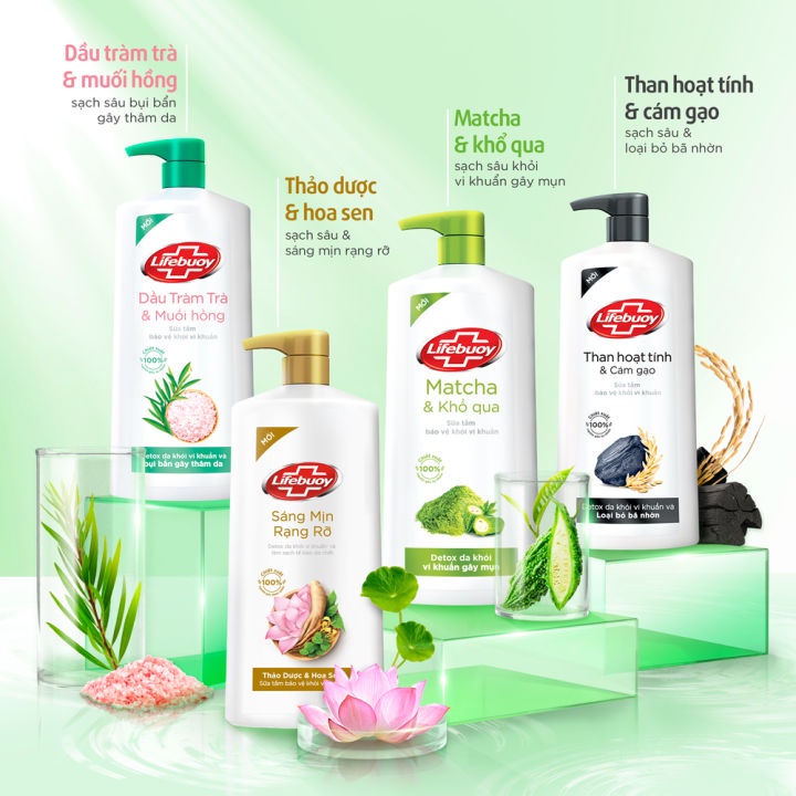 Túi sữa tắm Lifebuoy Detox Trà Xanh & Khổ qua 1KG