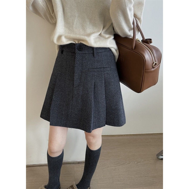 Chân Váy Chữ a Lưng Cao Dày Dặn Phong Cách Châu Âu Thời Trang Thu Đông Mới 2023