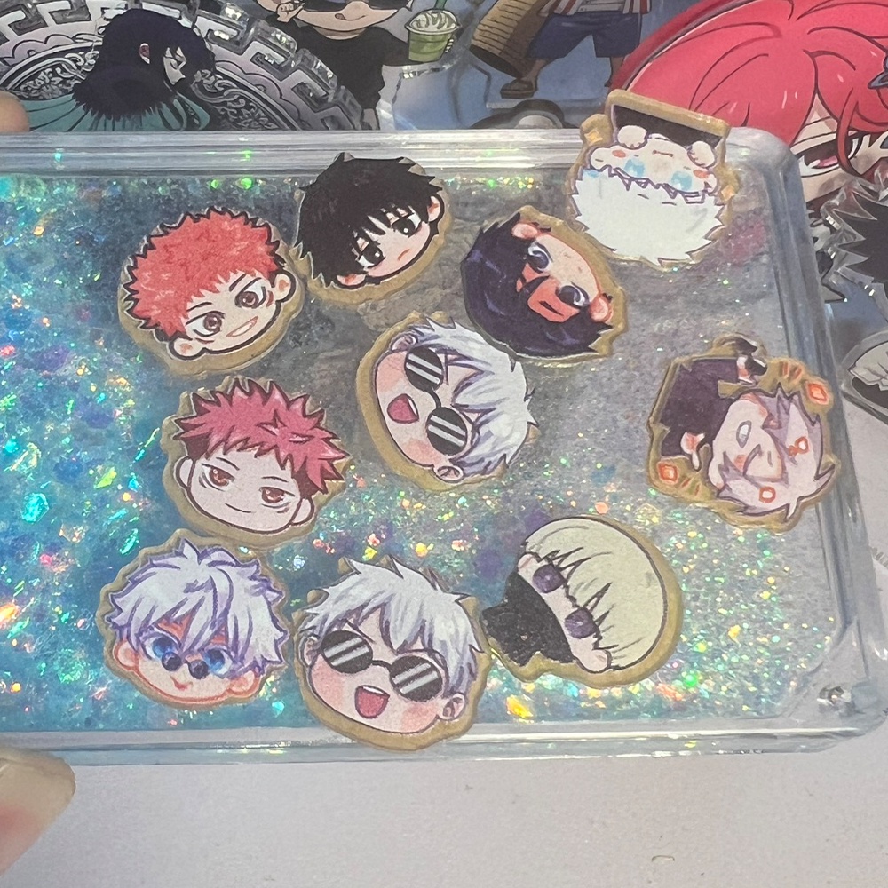 Set Charm Jujutsu Kaisen Gojo Satoru Geto Suguru 1.8cm tặng kèm ốp lưng điện thoại iPhone phụ kiện trang trí dễ thương