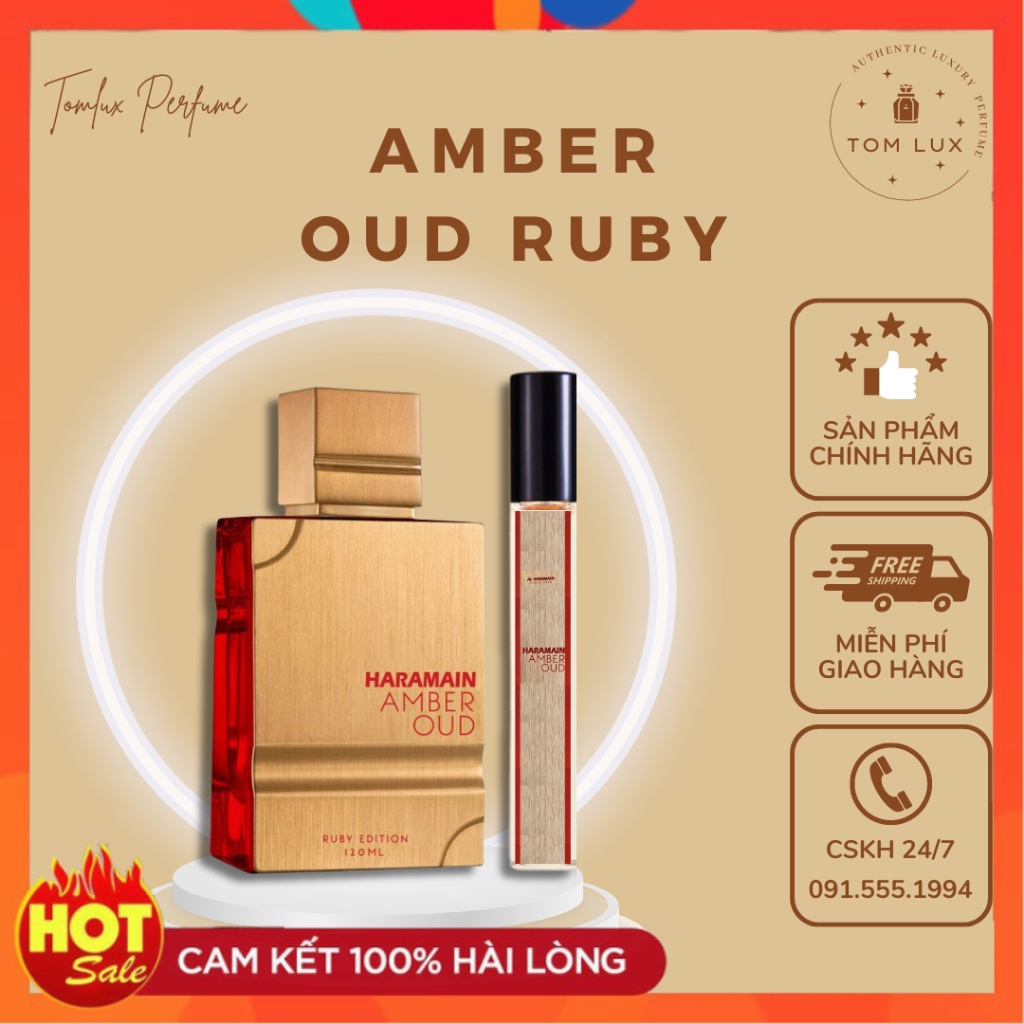 (MẪU THỬ) Nước Hoa Unisex Al Haramain Amber Oud Ruby Edition EDP 10ml