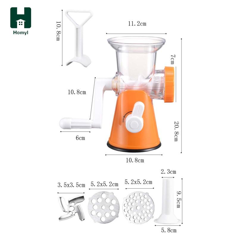 Máy xay thịt thủ công Đế hút trong 1 Máy xay thịt có thể tháo rời