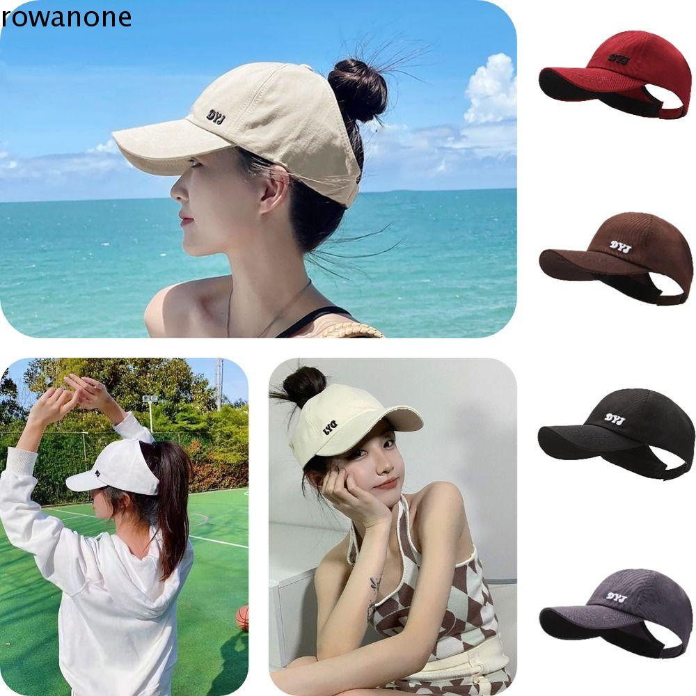 Mũ Lưỡi Trai cotton Hở Chóp Thêu Chữ rowan1 Có Thể Điều Chỉnh Kích Cỡ Thời Trang Cho Nam Và Nữ
