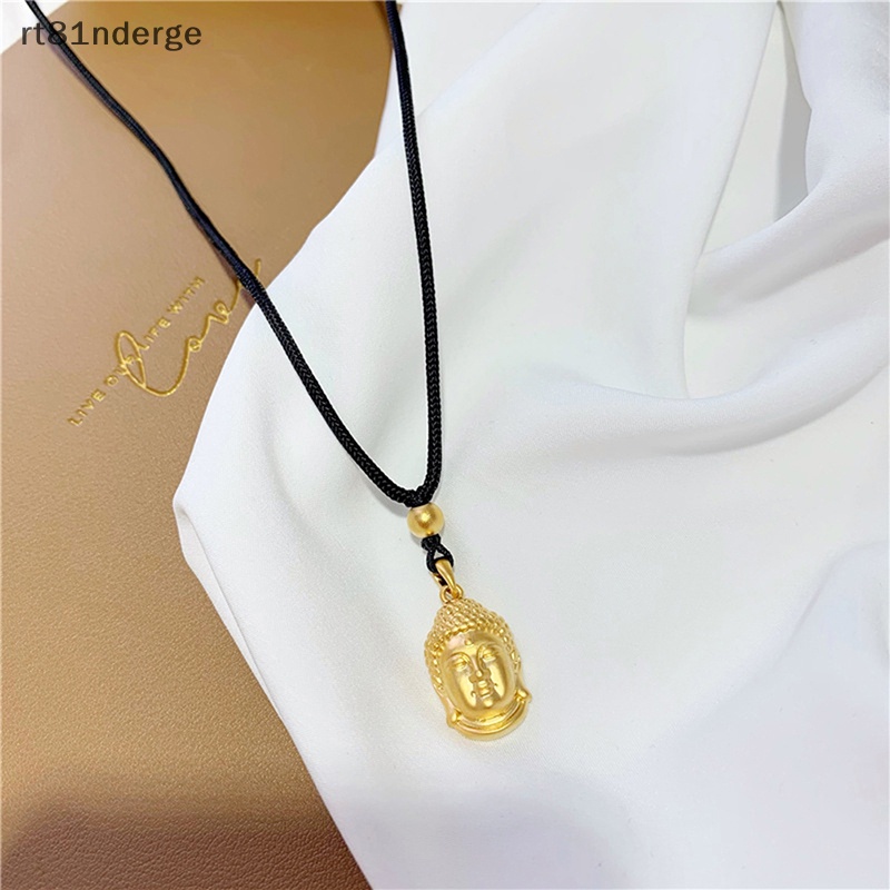 Ge Vòng cổ Vàng 24k Mặt Phật Giáo Tinh Tế Màu Đen