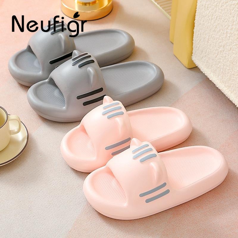 Dép Đi Trong Nhà Đế Dày Chống Trượt In Hình Mèo Dễ Thương Cho Cặp Đôi