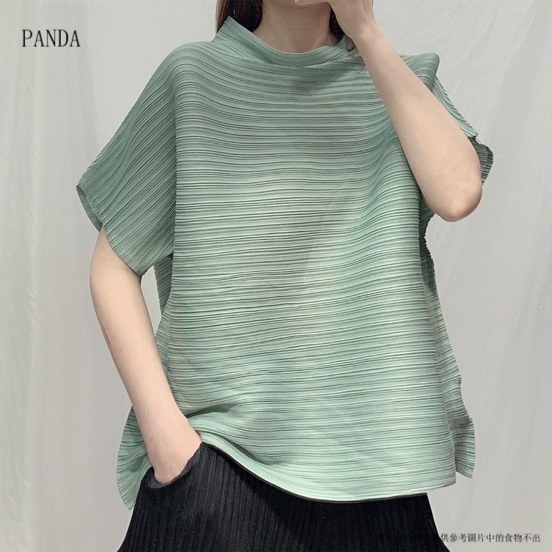 PANDA11.18🌷Áo Thun Tay Ngắn Cổ Đứng Dáng Rộng Thời Trang Mùa Xuân 2023 Cho Nữ Có Số 8