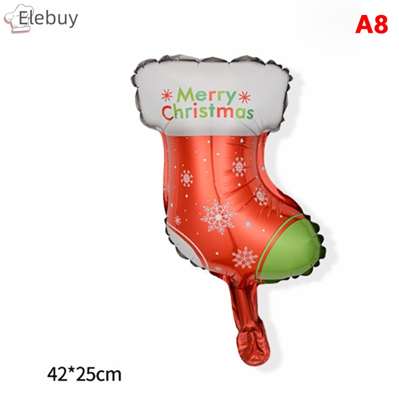 Set 25 Bong Bóng Lá Nhôm Hình Ông Già Noel / Người Tuyết / Tuần Lộc / Cây Thông Giáng Sinh / Năm Mới