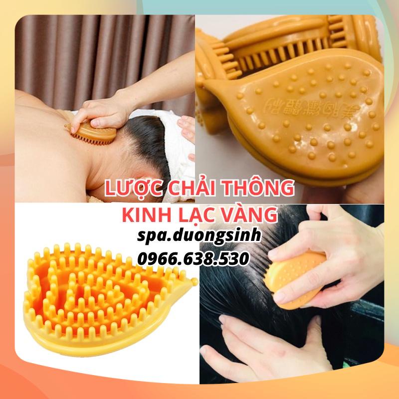 Lược Chải Thông Kinh Lạc Da Đầu, Cổ Vai Gáy, Body, Lược Mát Xa Đầu Giảm Đau Mỏi Spa Dưỡng Sinh Màu Vàng