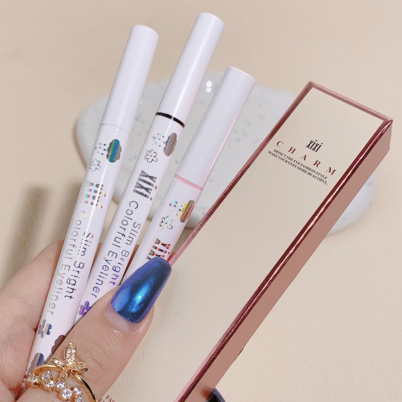 Hot Sale# Xixi White Penholder Cool Feeling Spirit Still Liquid Eyeliner Soft Hair Head Sponge Head Not Easy to Smudge Smooth Eyeliner D-2611.12zyL