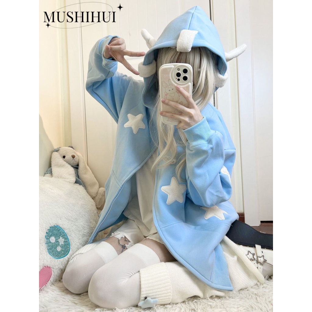 MUSHIHUI Áo Khoác hoodie áo khoác nữ zip hoodie cozy Thông thường Độc đáo Fashion WWY23B0UVO 47Z231124