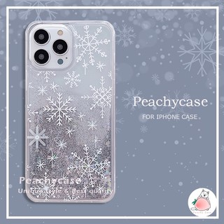Ốp Điện Thoại Nhựa acrylic Hình Hoa Tuyết Giáng Sinh Phối Cát Lún Lấp Lánh iphone 15 14 13 12 11 pro max xr xs x 8 7 6 plus