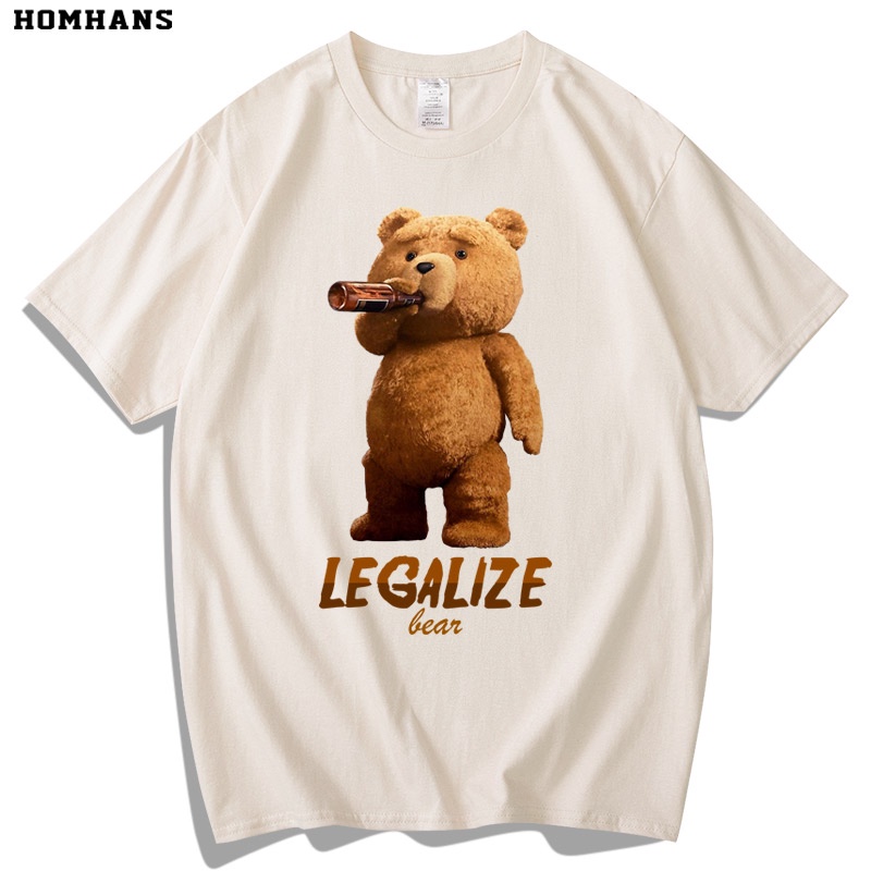Áo Thun Ngắn Tay In Hình Gấu Bông Bằng cotton Thời Trang Mùa Hè Hàng Mới Dành Cho Nam Và Nữ