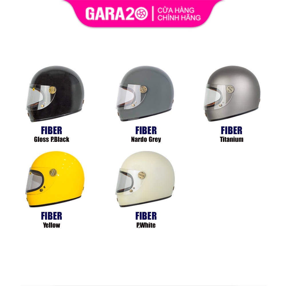 Mũ bảo hiểm fullface cổ điển Bulldog Clasico II sợi thuỷ tinh - GARA20