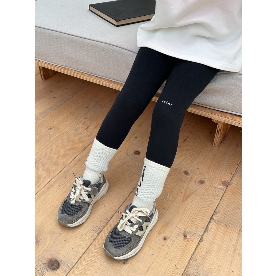 Quần legging nỉ dày cho bé QG659 sz 90-150 LUCKY, thời trang trẻ em mùa đông 2023, chuẩn hàng Quảng Châu